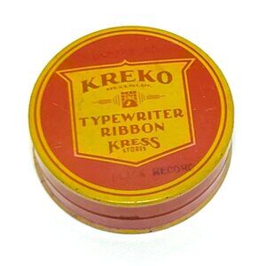 Kreko Kress Typewriter Ribbon Tin Box Vintage Collectible Empty Tin